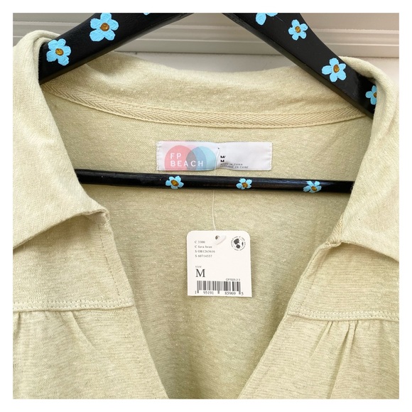 Free People Oversized Moonlight Long Sleeve Cotton & Hemp Midi Dress NWT Size M - Picture 4 of 13